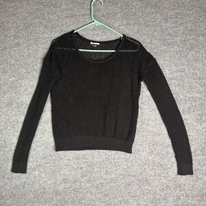 Vintage Mudd Open Knit Sweater Size Small‎ Black
